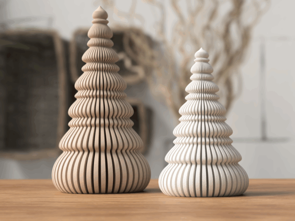 Nordic Japandi Christmas Tree Sculpture – 3D Printed Minimalist Décor (Small & Large)